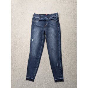 Spanx Distressed Skinny Jeans Womens Medium Blue Jegging Pull On Stretch